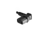 Preview: Power cable C13 90° left to C14, 0.75mm², VDE, black, length 0.30m